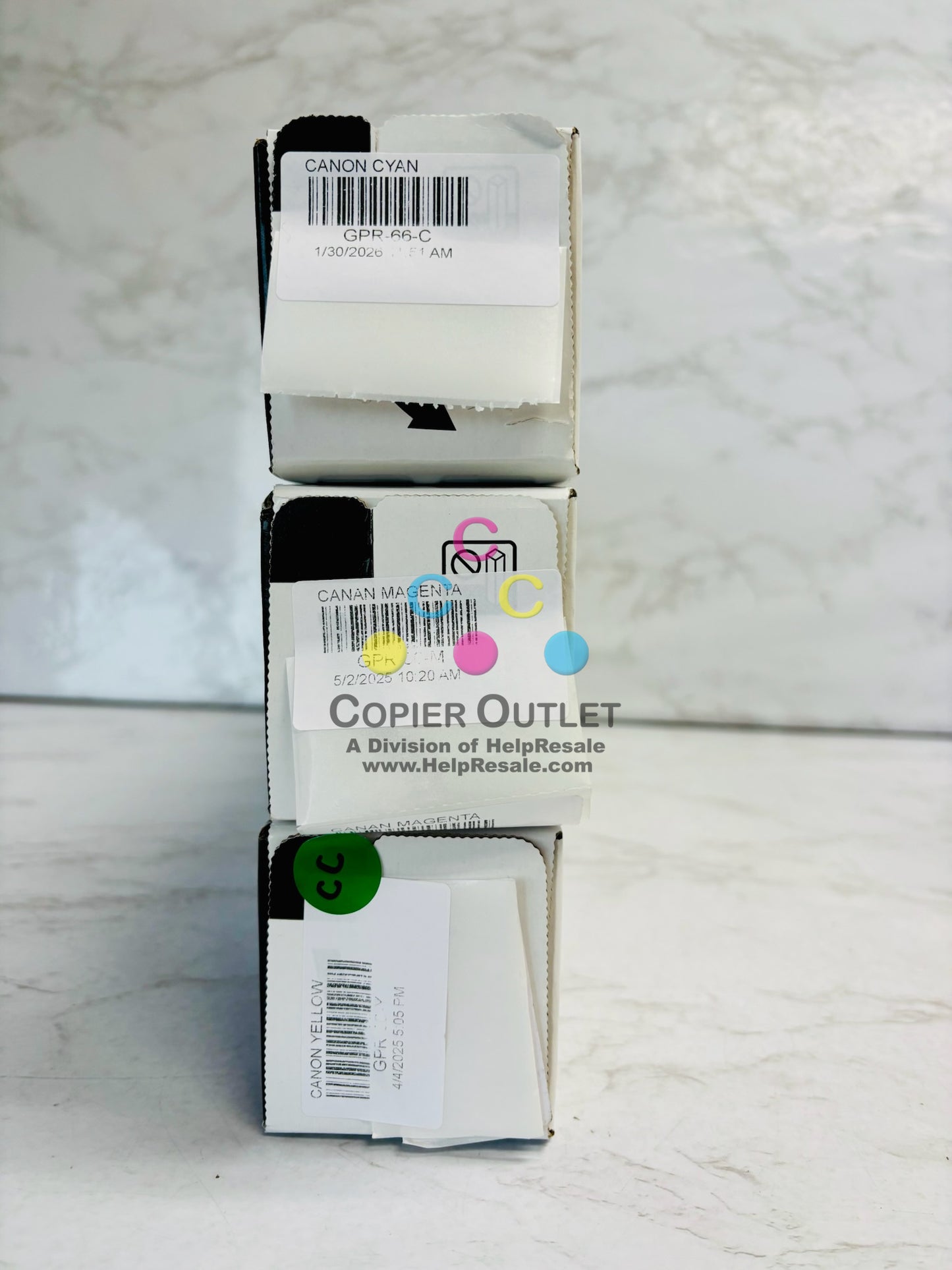 3 Genuine Canon iR Adv C3926,C3930 Cyan, Magenta & Yellow Toners GPR-66 CMY