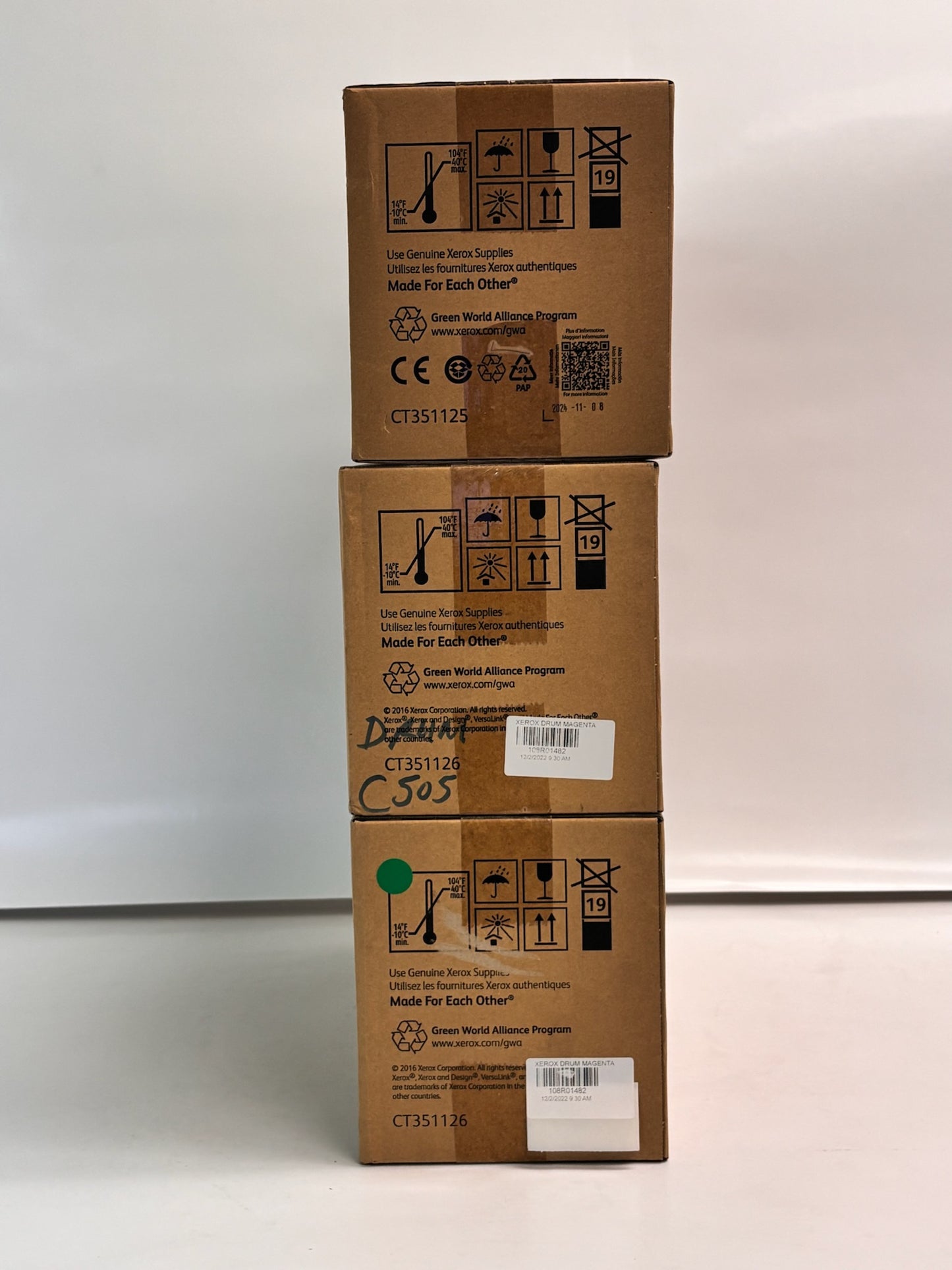3 Cosmetic Genuine Xerox C500,C505 Cyan & Magenta Drum unit 108R01481, 108R01482