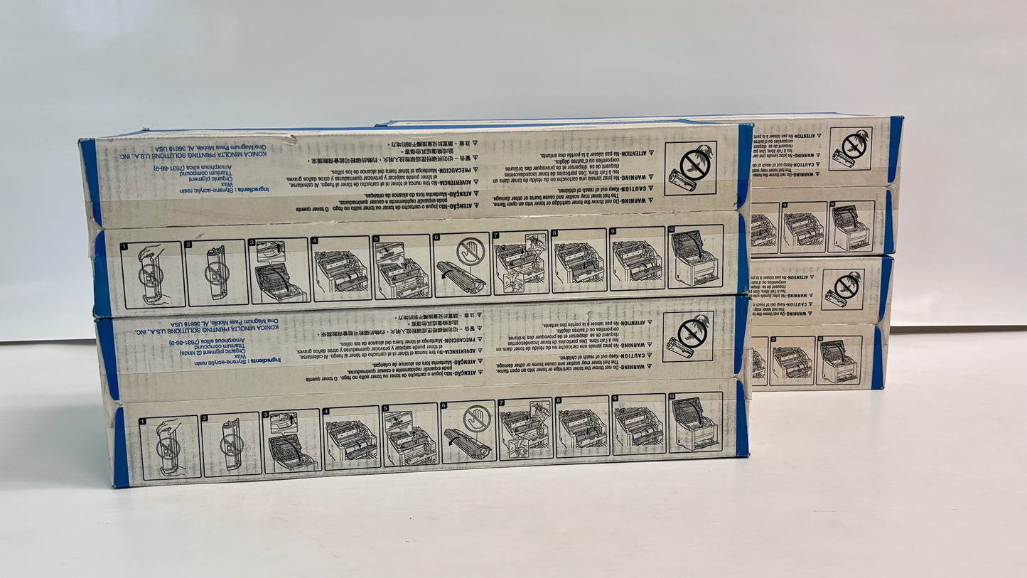 4 OEM Konica Magicolor 2400 Cyan, Magenta, & Yellow Toners 1710587-003,005,006