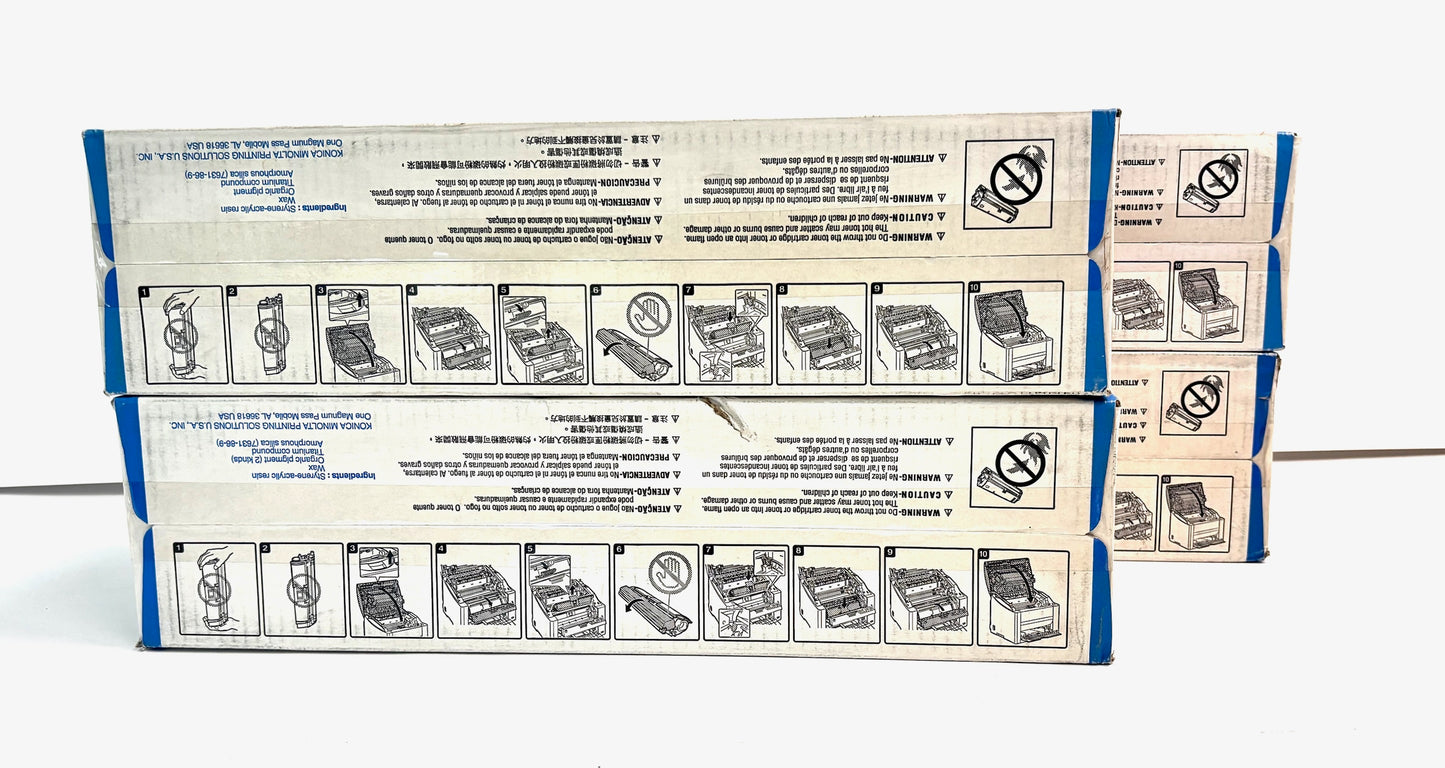 4 OEM Konica Magicolor 2400 Cyan, Mag, Yel & Black Toners 1710587-003,04,05,06