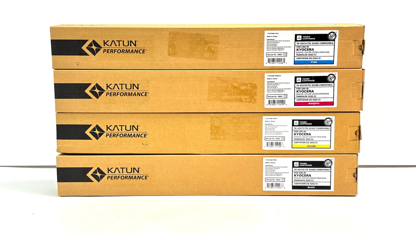 4 Unbranded Katun TASKalfa 3252ci,CS3253ci CMYK Toners TK-8337/TK8339