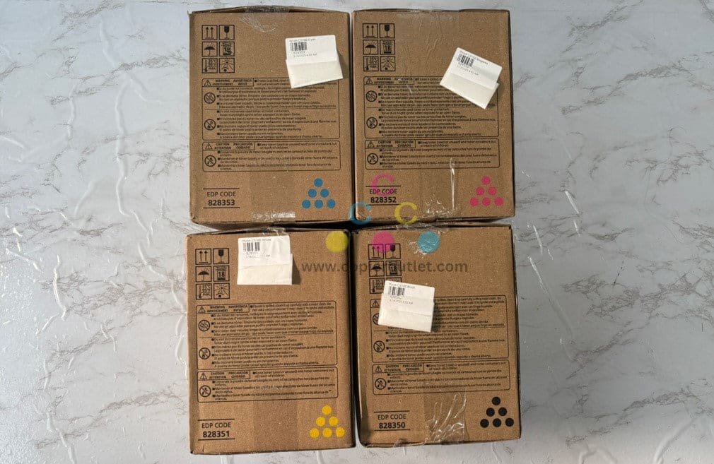 4 Genuine Ricoh Pro C5100, C5110 CMYK Toners 828350,828351,828352,828353