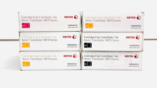 6 Open OEM Xerox ColorQube 8870  MYYYKK Ink 108R00951,52,53(6 Cubes per Box)