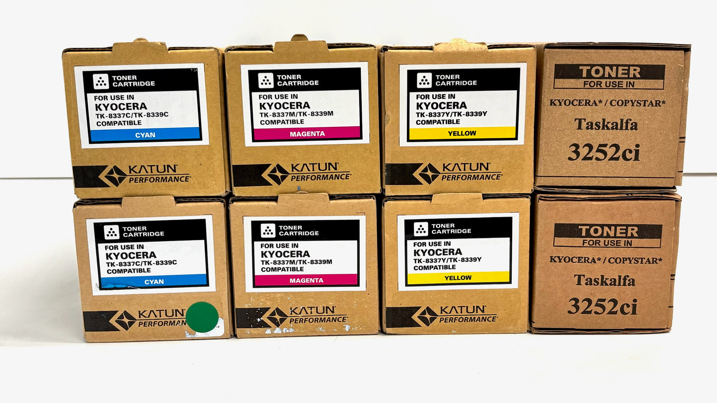 8 Unbranded Kyocera/Copystar Taskalfa3252ci,CS3252ci TK-8337/TK-8339 CMYK Toners