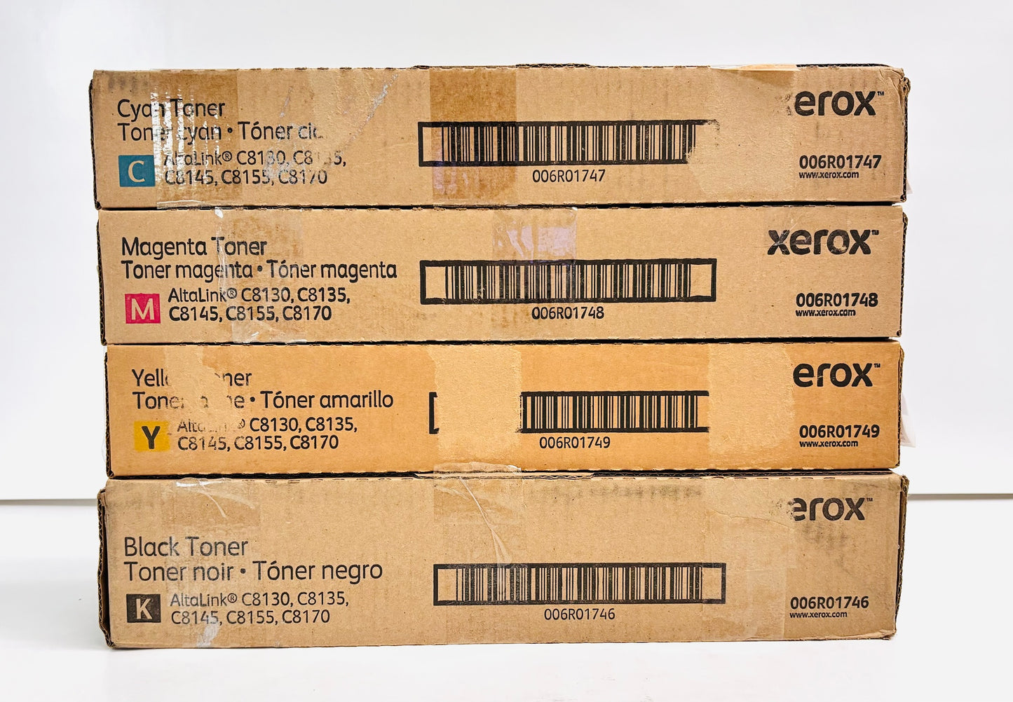4 Cosmetic OEM Xerox AltaLink C8130,C8155 CMYK Toners 006R01746,47,48,49