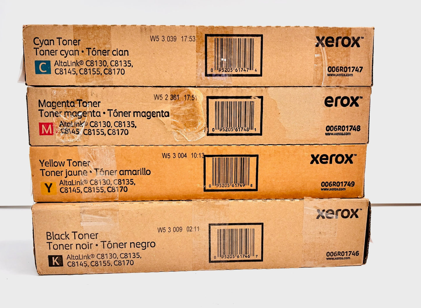 4 Cosmetic OEM Xerox AltaLink C8130,C8155 CMYK Toners 006R01746,47,48,49
