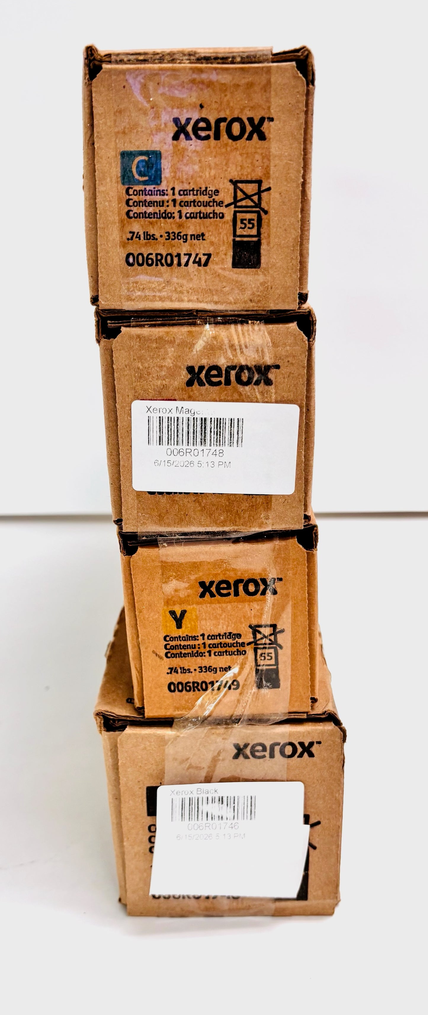 4 Cosmetic OEM Xerox AltaLink C8130,C8155 CMYK Toners 006R01746,47,48,49