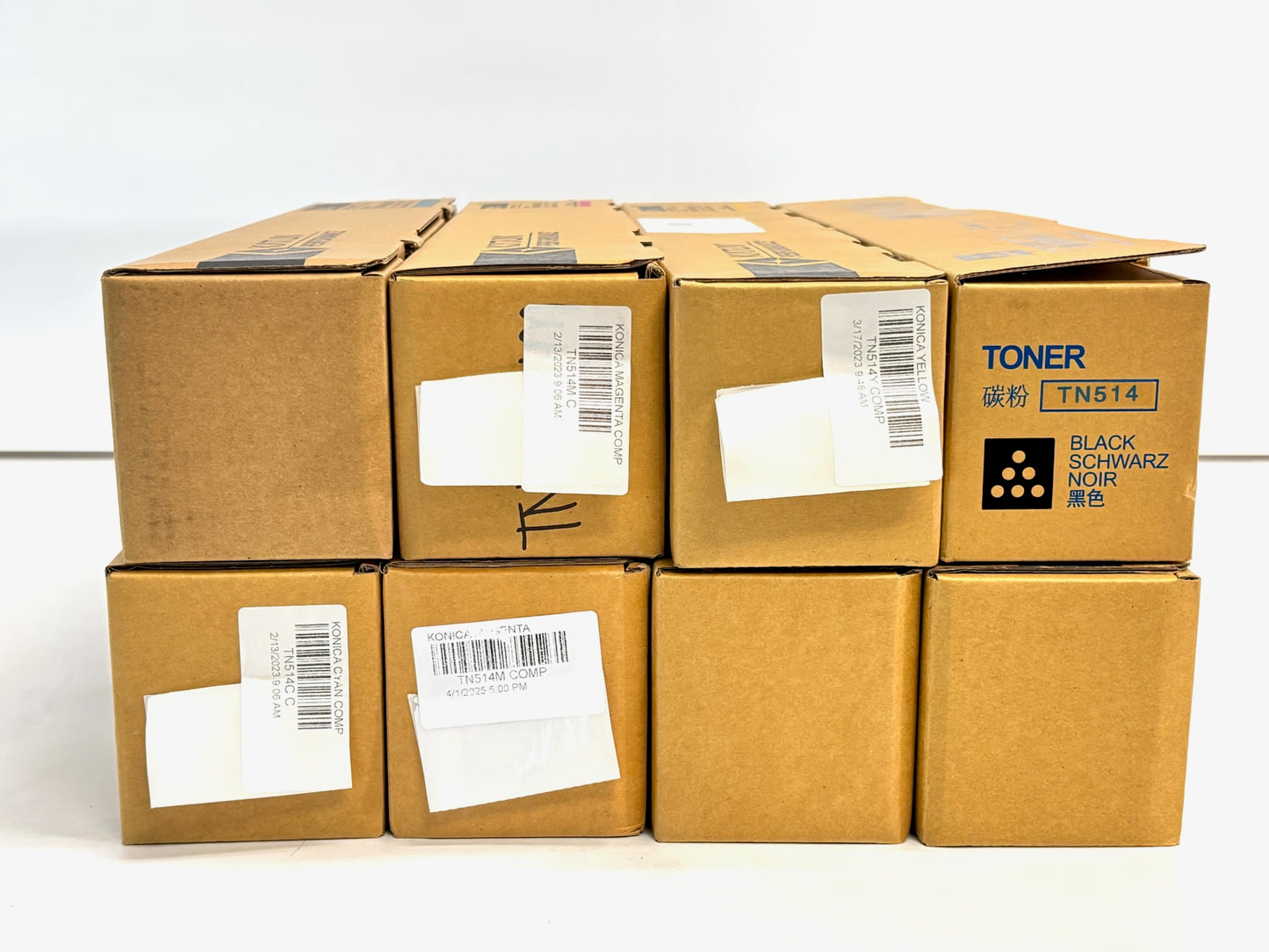 8 Unbranded Konica BHC458,C558,C658 Cyan, Magenta, Yellow & Black Toners TN514