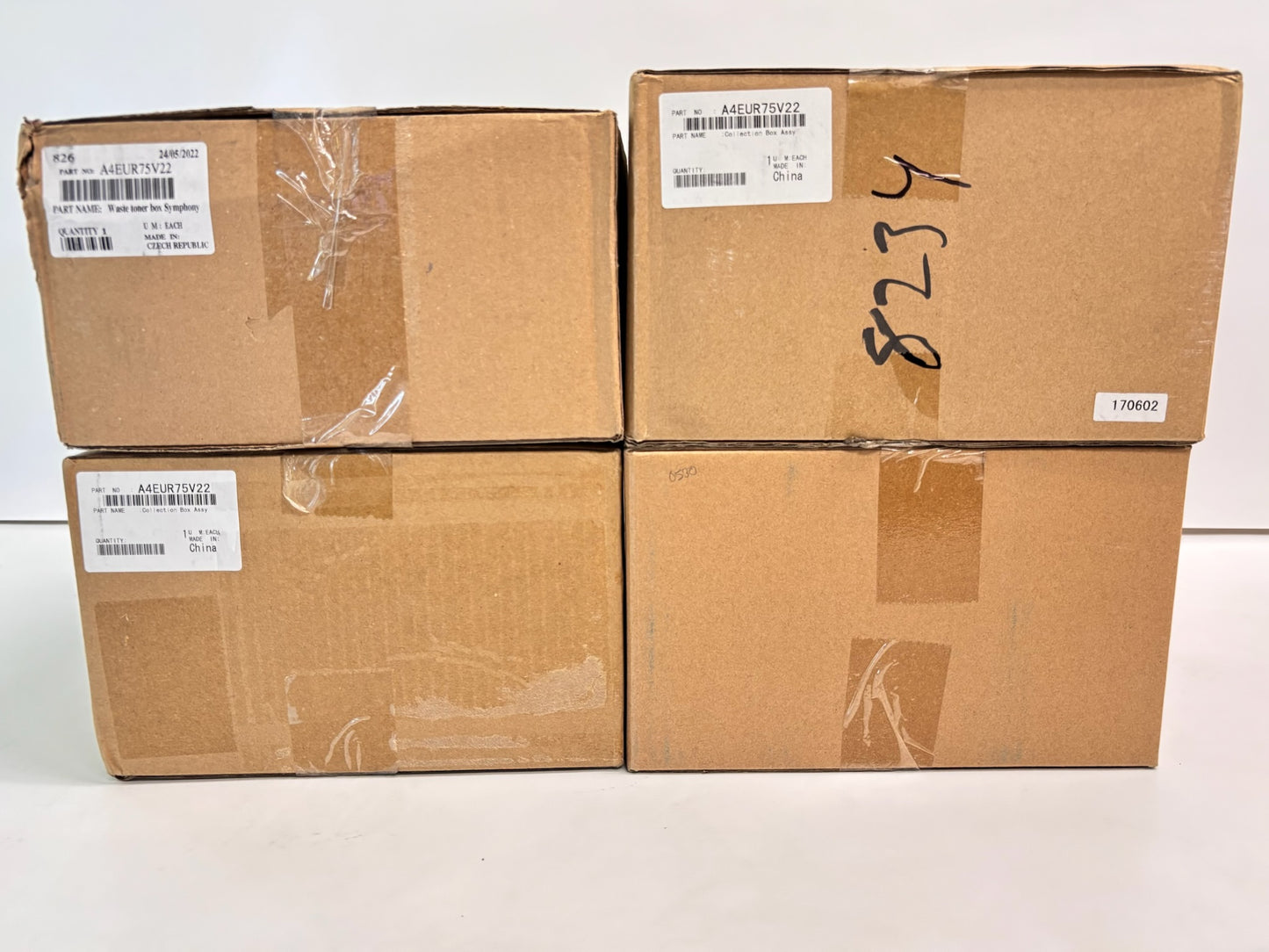 4 Genuine Konica 1052,1250 Waste Toner Collection Box A4EUR75V22, A4EU-R75V-22