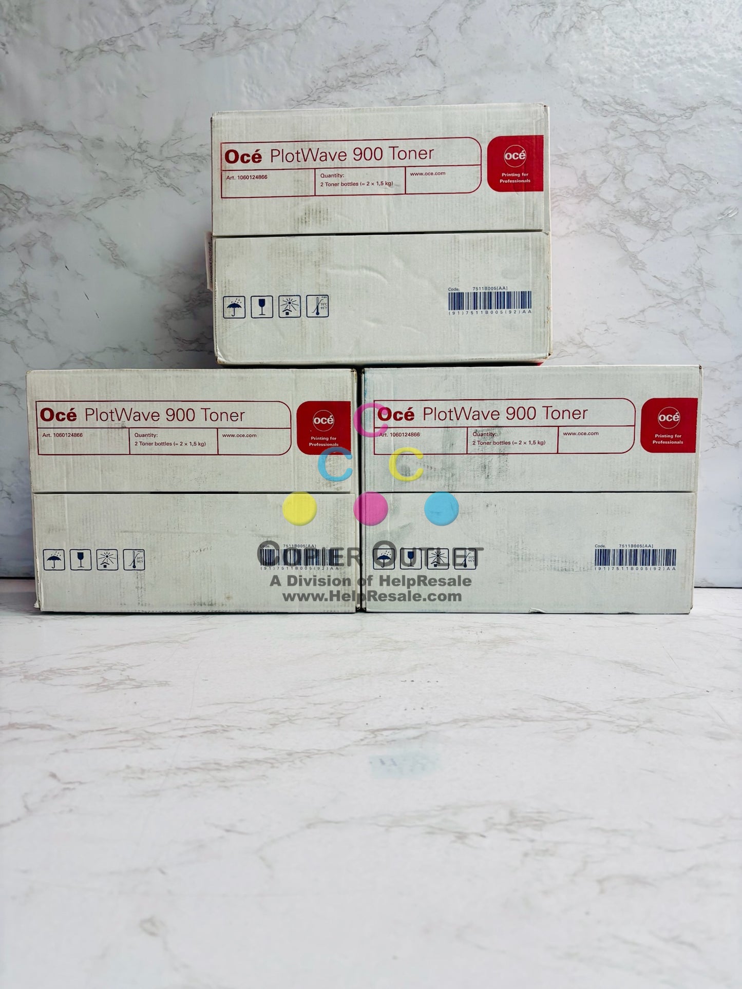 3 Genuine Océ PlotWave 900 Black Toner Cartridge 7511B005AA