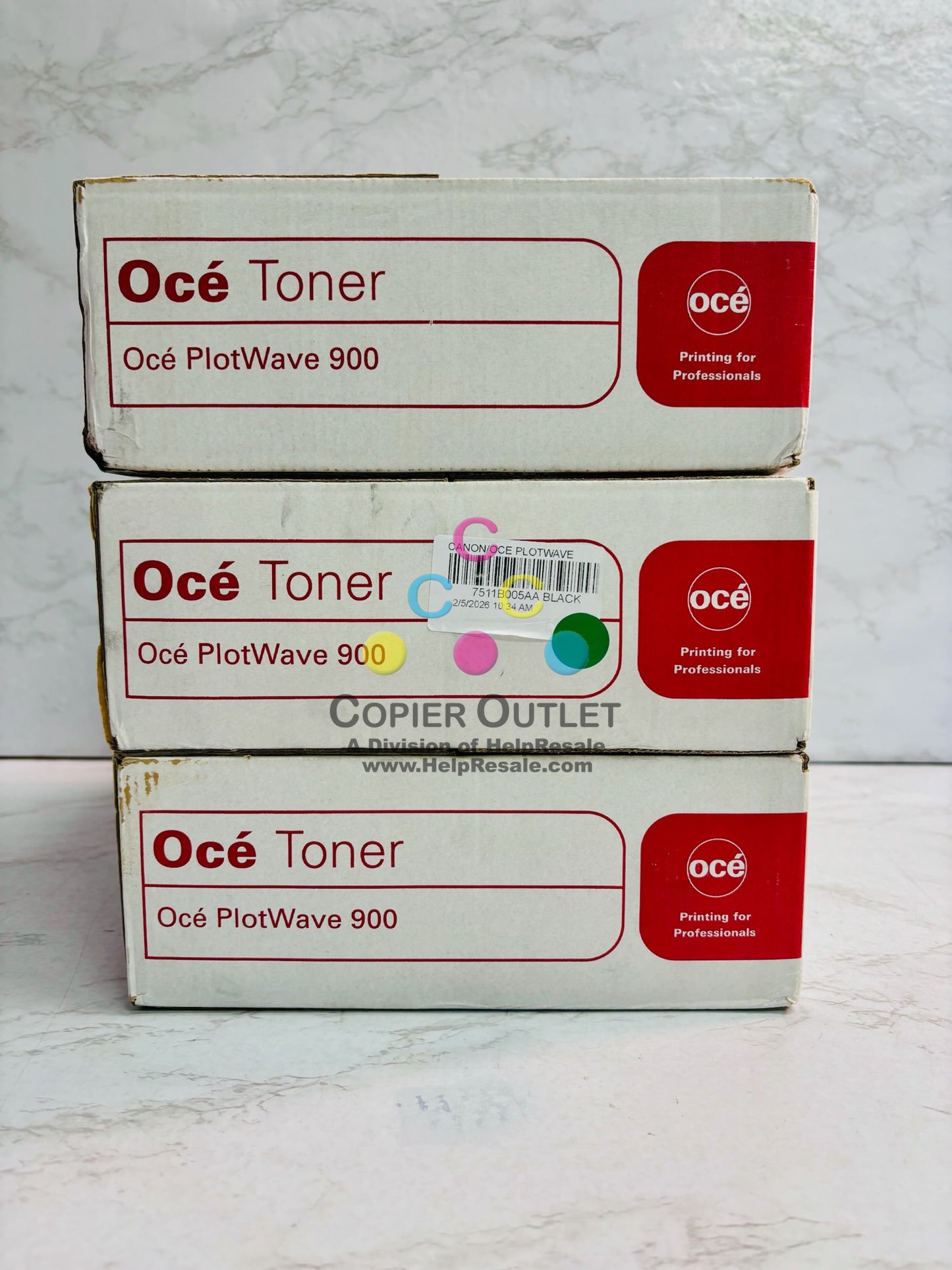 3 Genuine Océ PlotWave 900 Black Toner Cartridge 7511B005AA