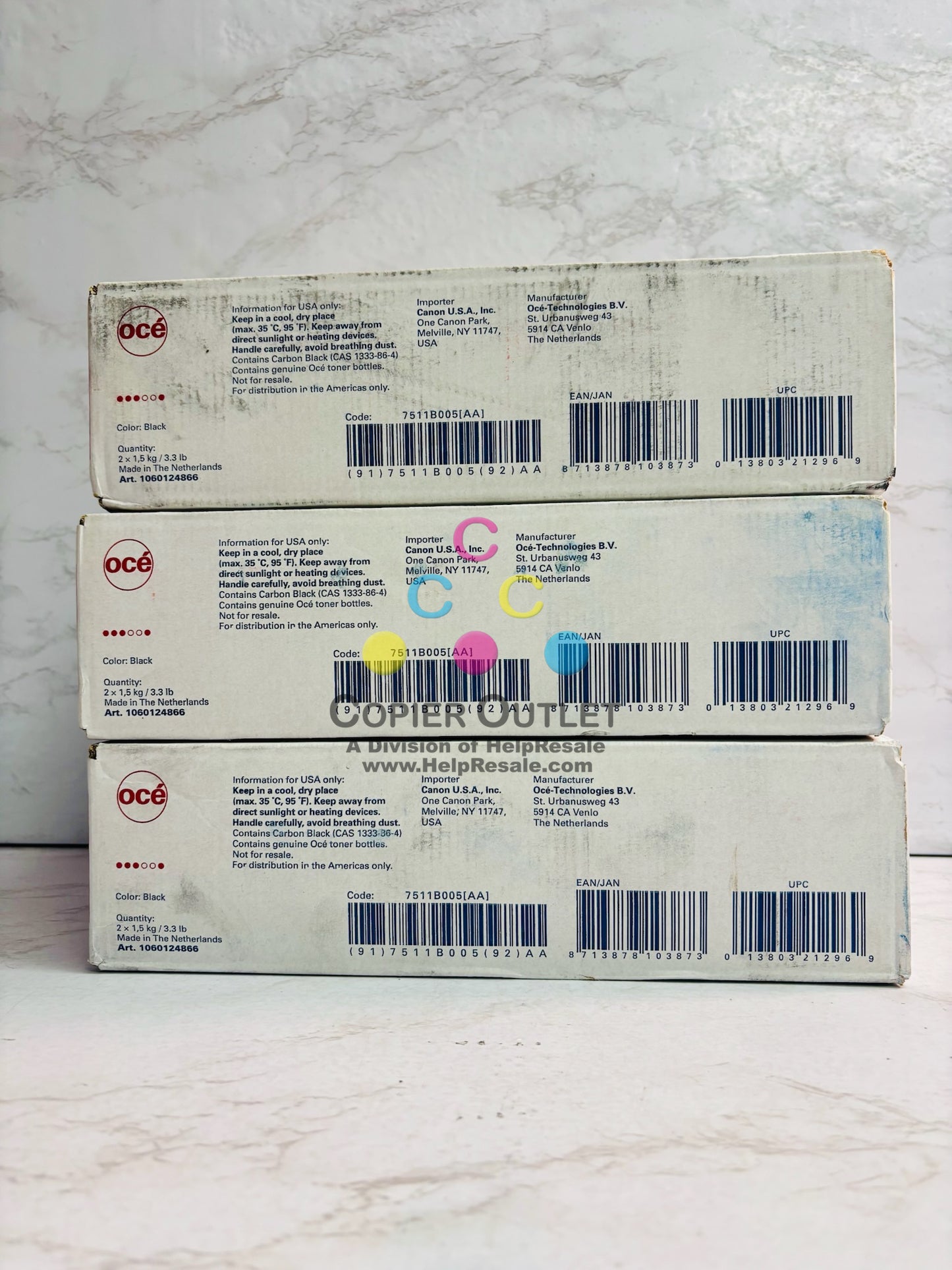 3 Genuine Océ PlotWave 900 Black Toner Cartridge 7511B005AA