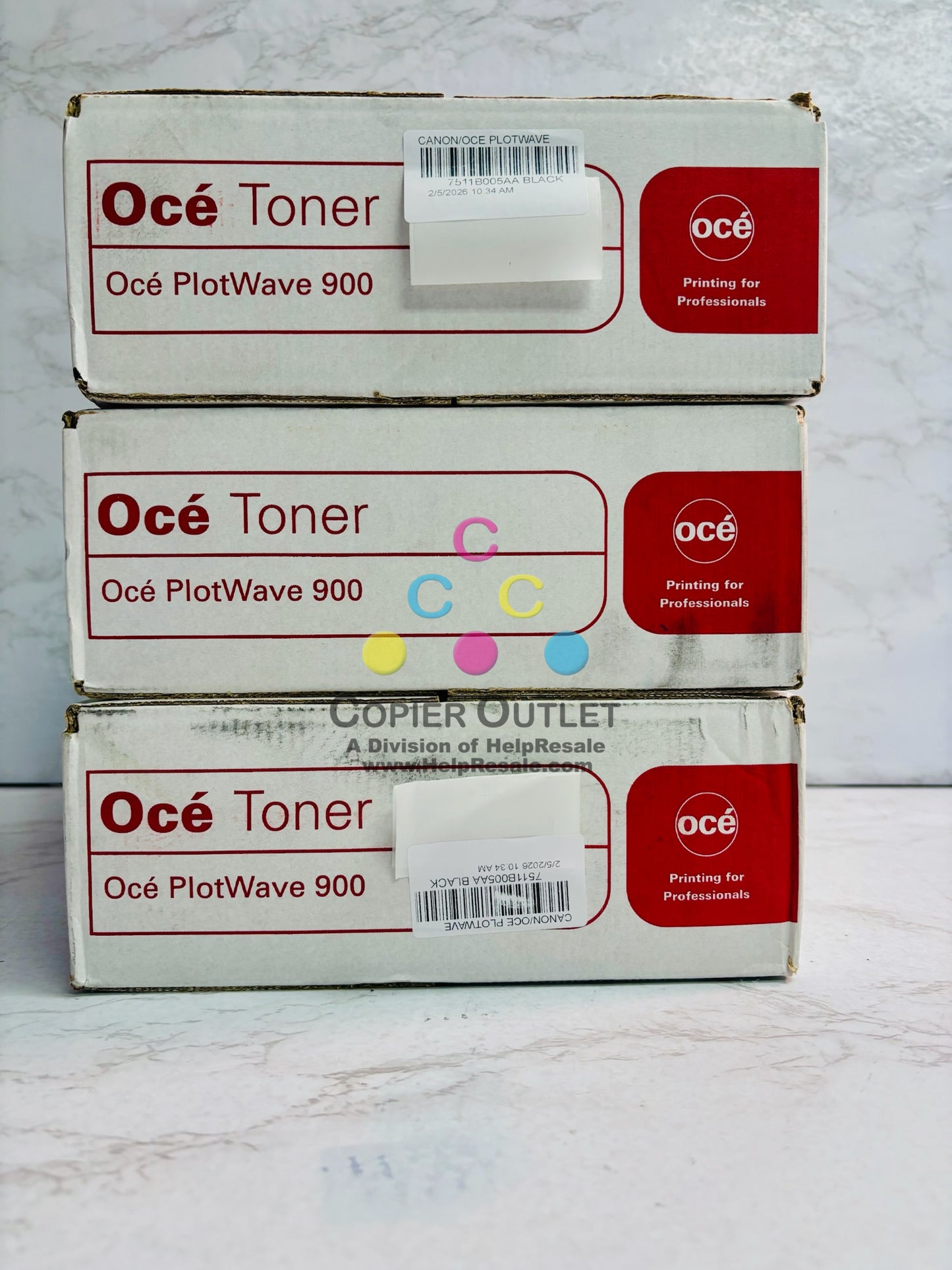 3 Genuine Océ PlotWave 900 Black Toner Cartridge 7511B005AA