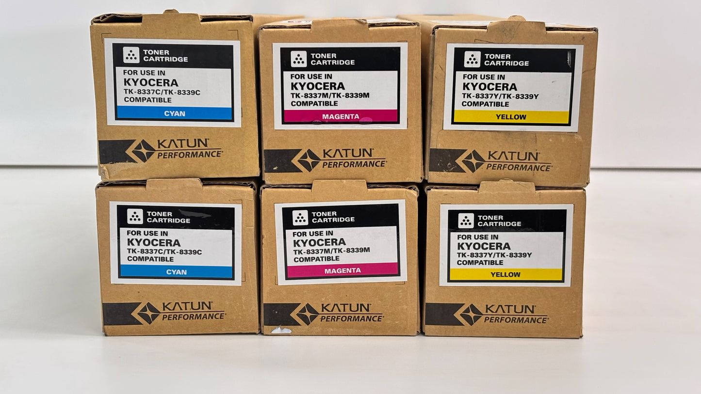 6 Unbranded Kyocera/Copystar Taskalfa3252ci,CS3252ci TK-8337/TK-8339 CMY Toners