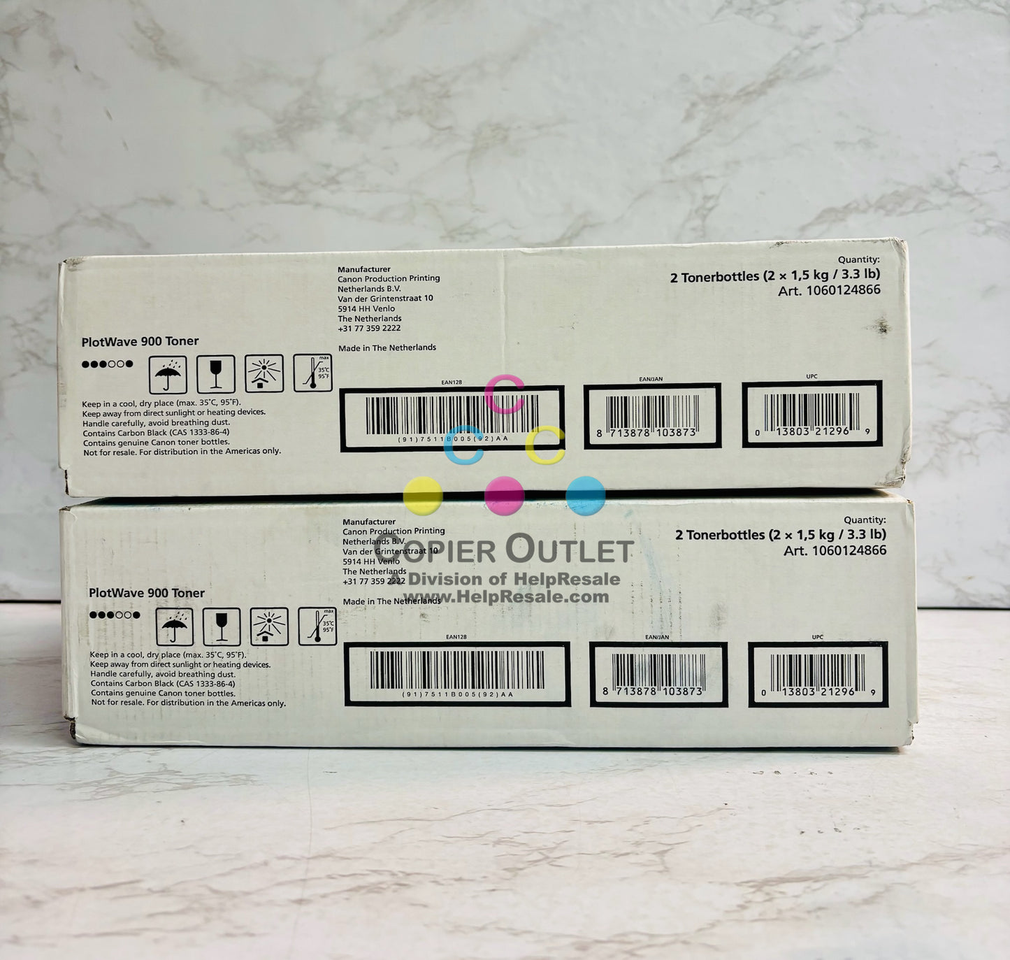 2 Genuine Canon PlotWave 900 Black Toner Cartridge 7511B005AA