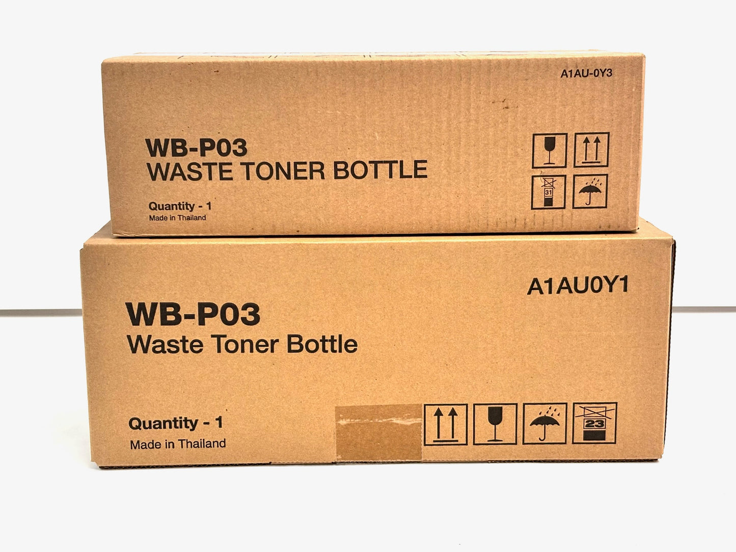2 Genuine Konica Minolta C25 Waste Toner Container WB-P03, A1AU-0Y3, A1AU0Y1