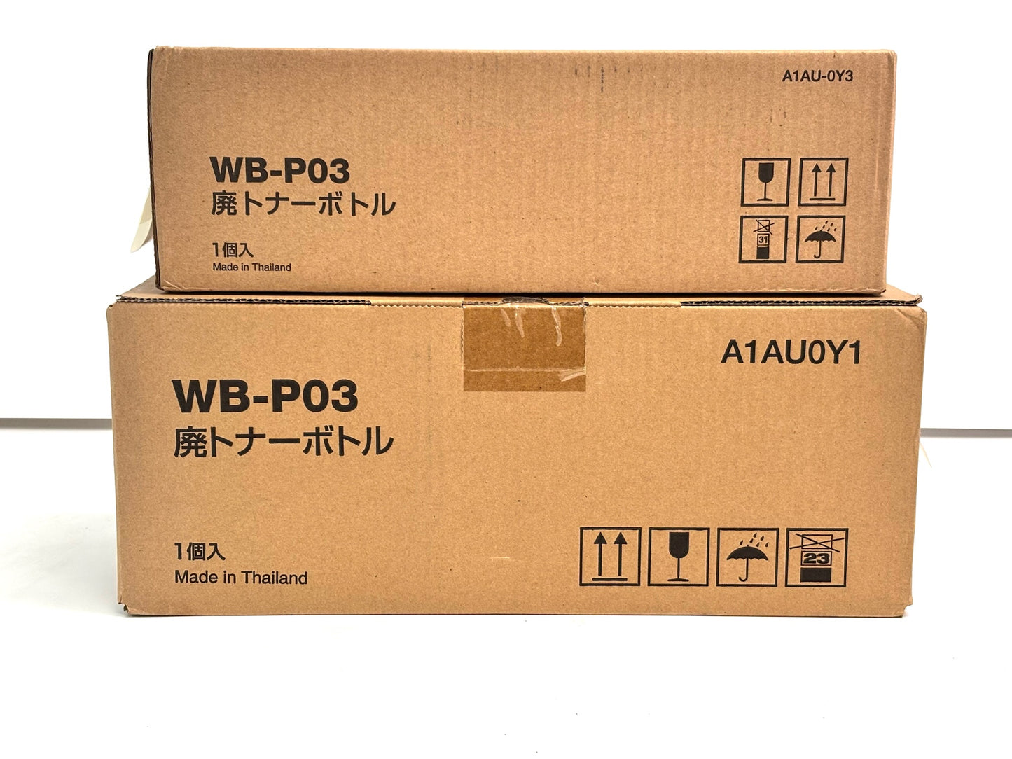 2 Genuine Konica Minolta C25 Waste Toner Container WB-P03, A1AU-0Y3, A1AU0Y1