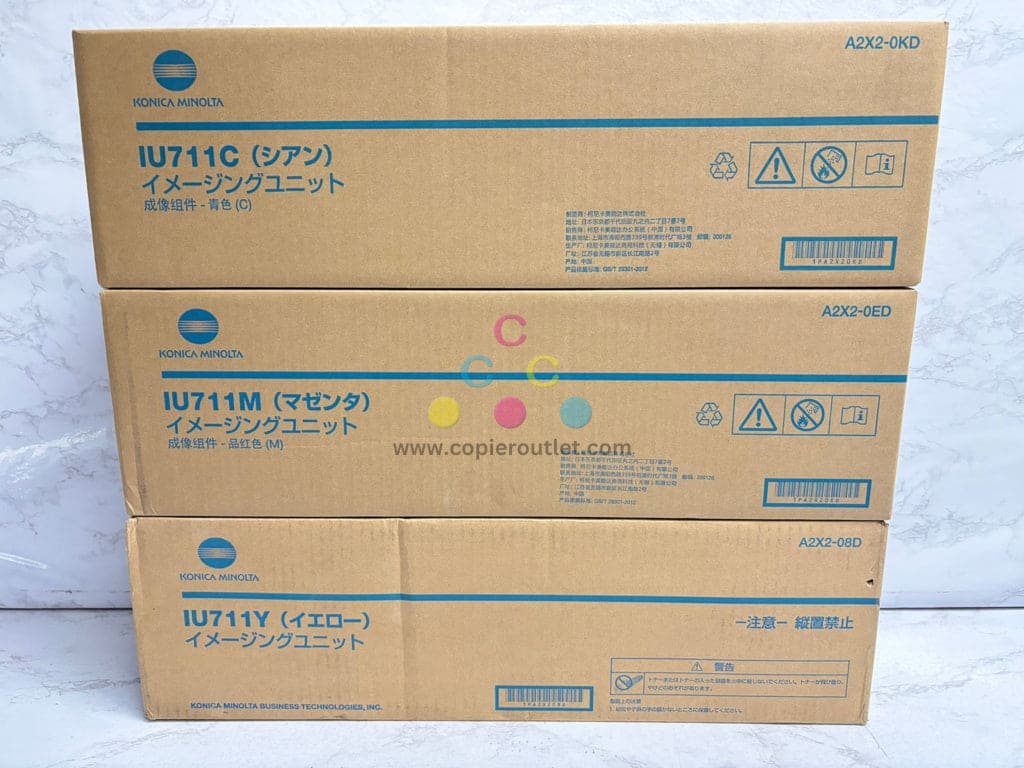 3 Genuine Konica Minolta bizhub C654,C654e,C754,C754e  IU711CMY Imaging Units