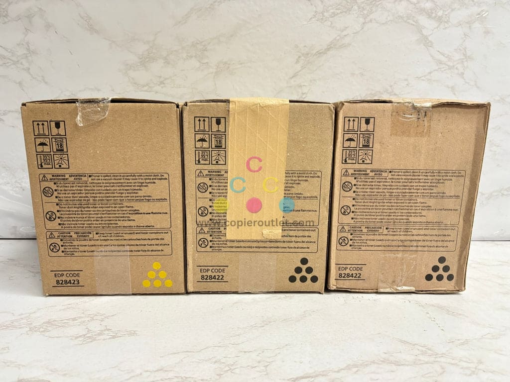 3 Genuine Ricoh,Savin,Lanier Pro C5200s, C5210s YKK Toners 828423, 828422