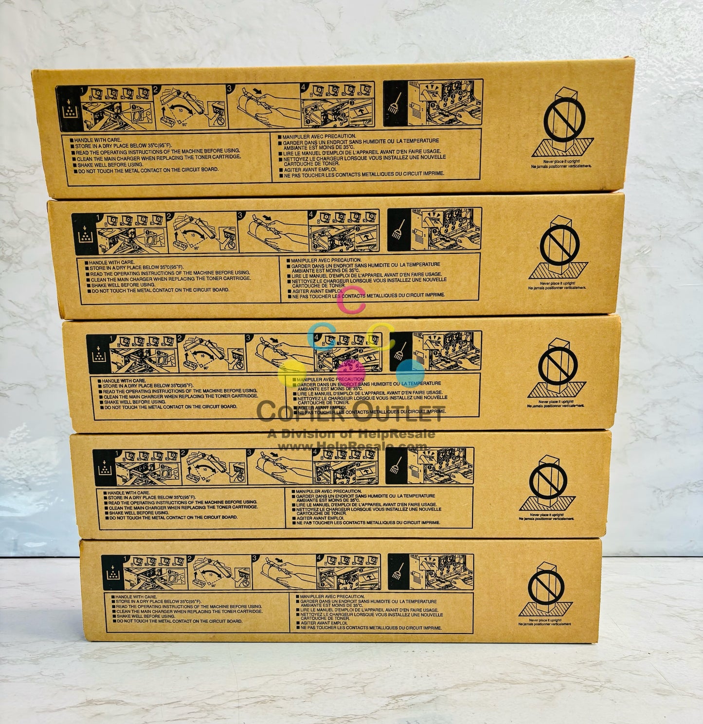 5 OEM Toshiba eStudio 2515AC,3015AC Cyan, Magenta & Yellow Toner T-FC415U CMY