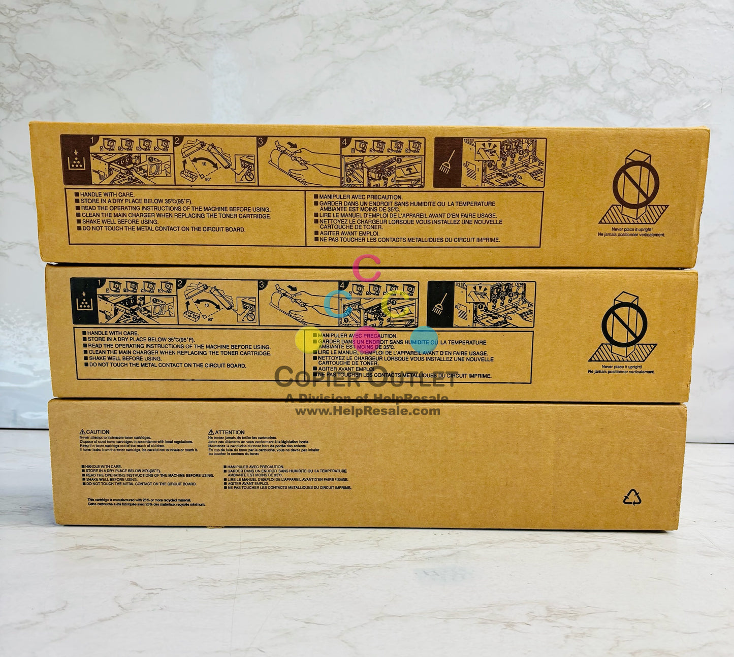 3 Open OEM Toshiba e-studio 2505AC,3005AC Cyan, Magenta & Black Toner T-FC505U