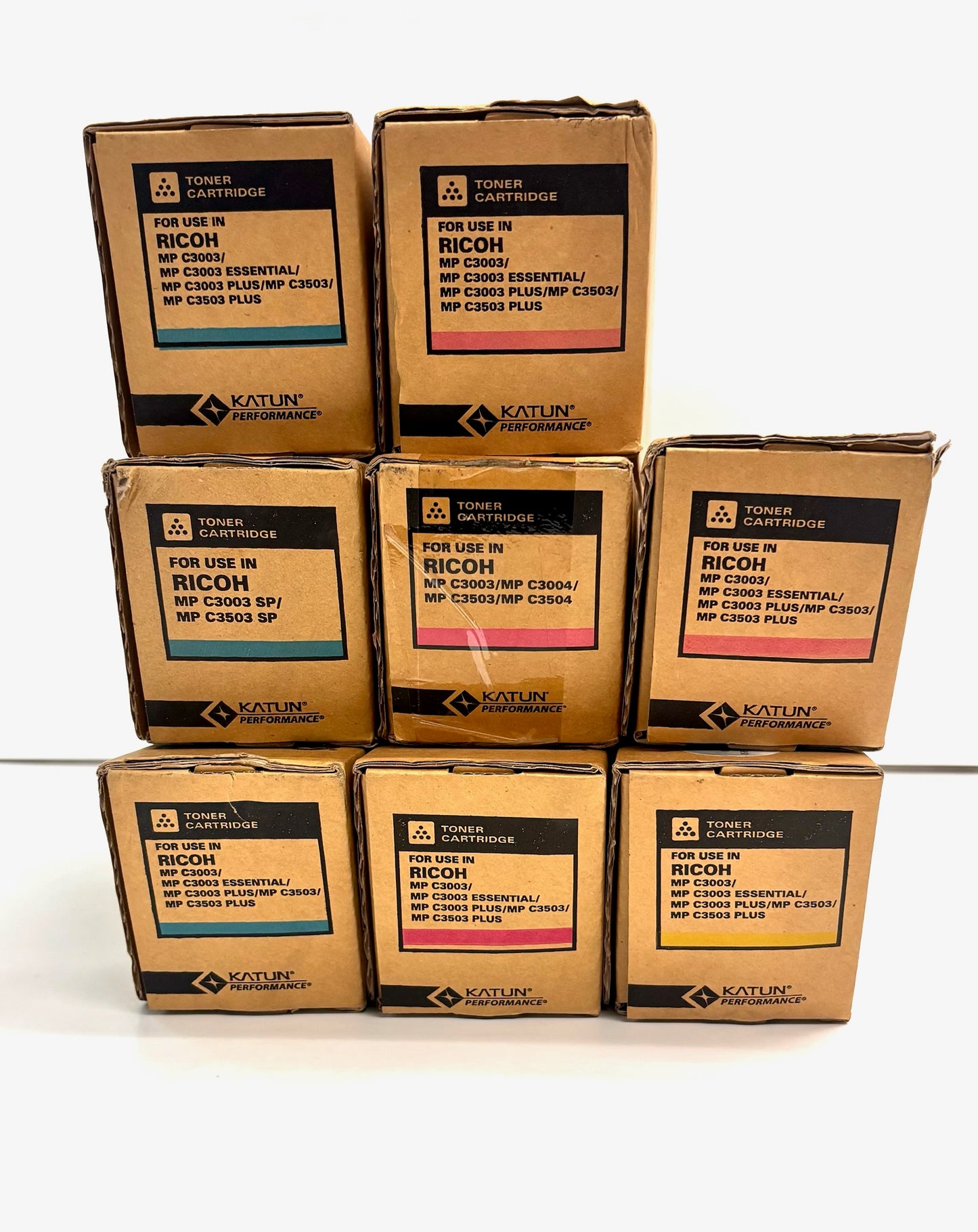 8 New Unbranded/Katun MPC3003, MPC3503 Cyan, Magenta & Yellow Toners