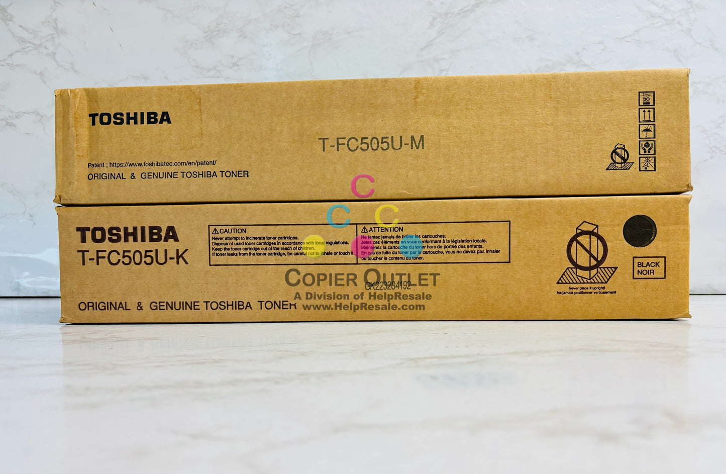 2 Genuine Toshiba e-studio 2505AC,3005AC  Magenta & Black Toner T-FC505U MK
