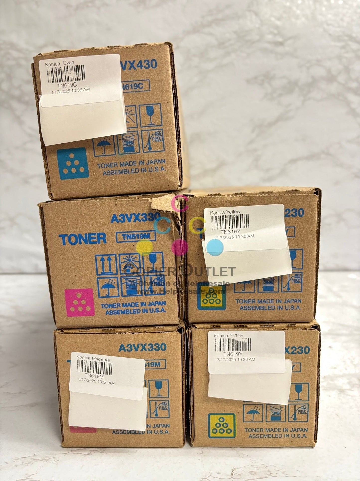 5 OEM Konica AccurioPress C2060,C2070,C3070,C3080,C3080P TN619CMMYY Toners