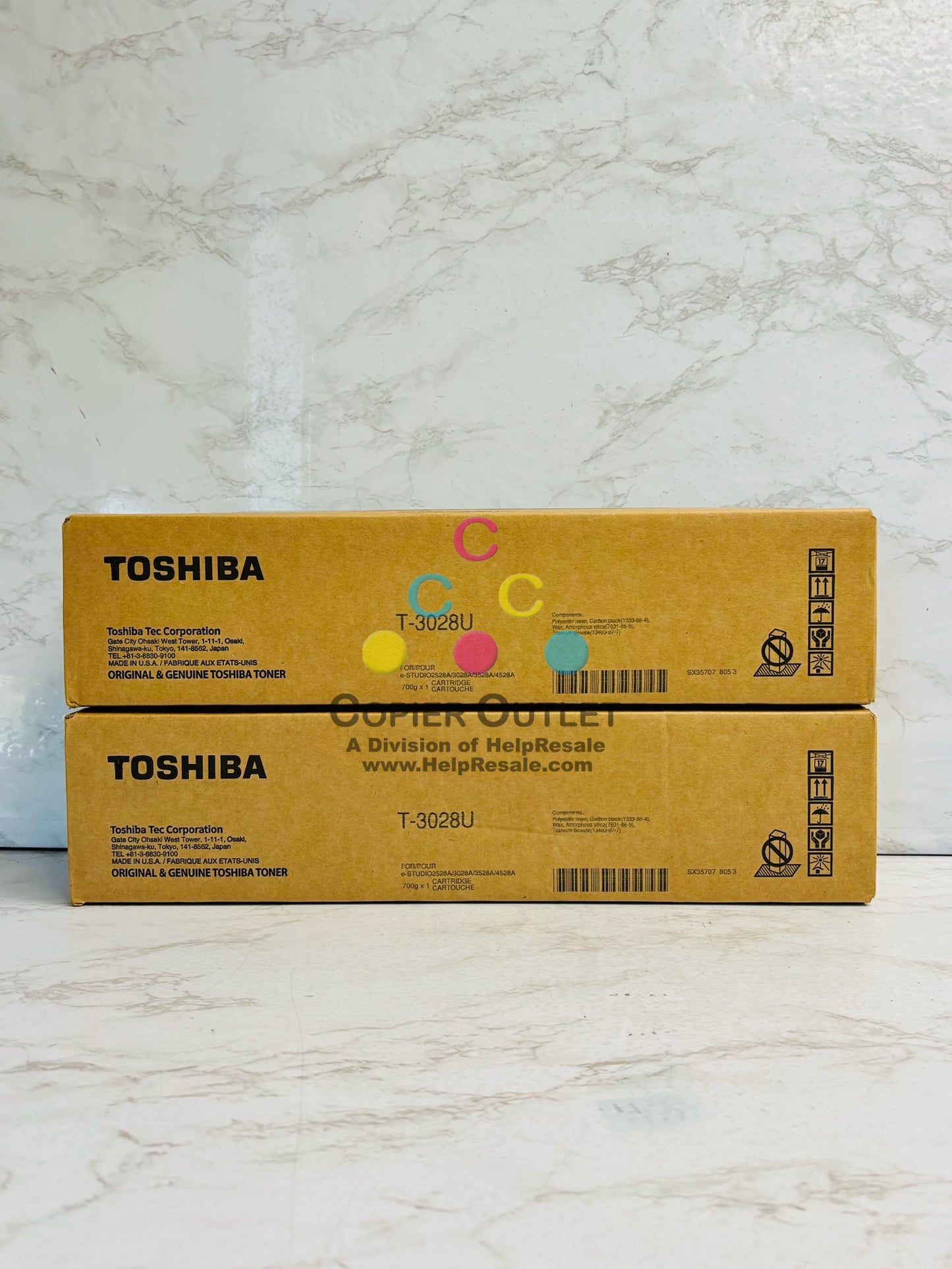 2 Genuine Toshiba E STUDIO 2528A,3528A Black Toner T-3028U-B