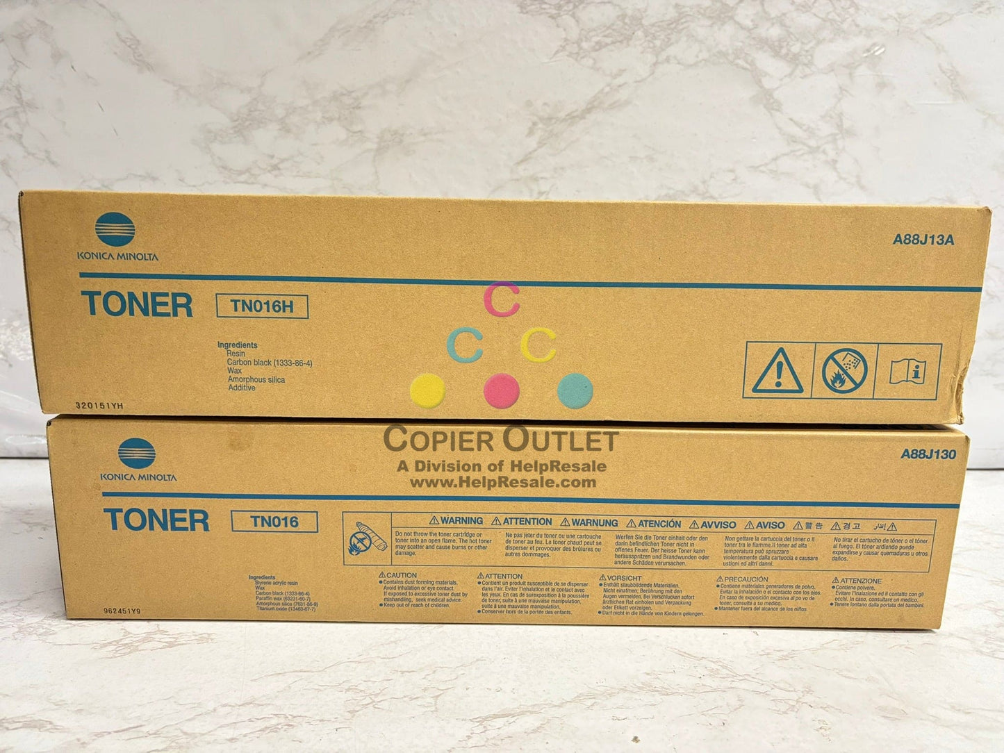 2 OEM Konica Minolta bizhub Pro 1100 Black Toners TN016,TN016H (A88J130,A88J13A)