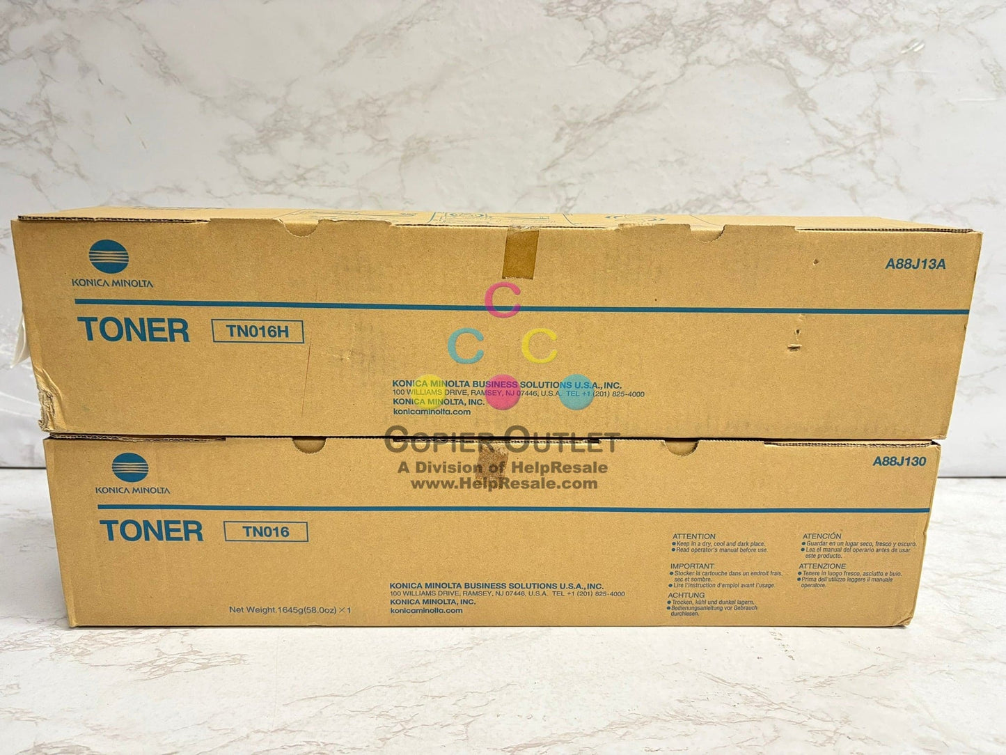 2 OEM Konica Minolta bizhub Pro 1100 Black Toners TN016,TN016H (A88J130,A88J13A)