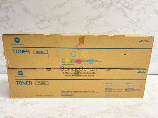 2 OEM Konica Minolta bizhub Pro 1100 Black Toners TN016,TN016H (A88J130,A88J13A)