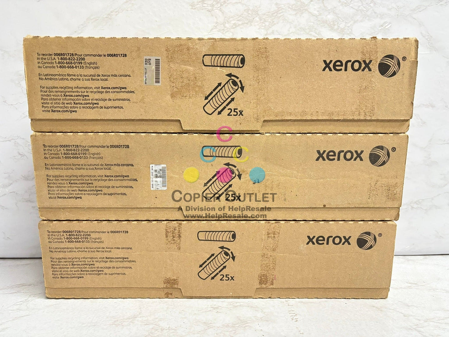 3 Genuine Xerox WorkCentre 5665,5675,5687,165,175, 275 Black Toners 006R01728
