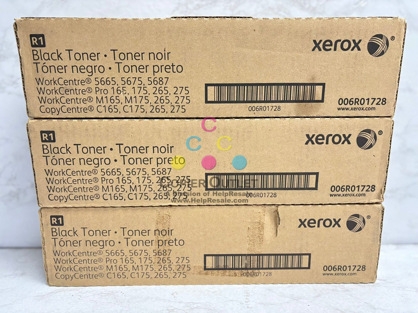 3 Genuine Xerox WorkCentre 5665,5675,5687,165,175, 275 Black Toners 006R01728