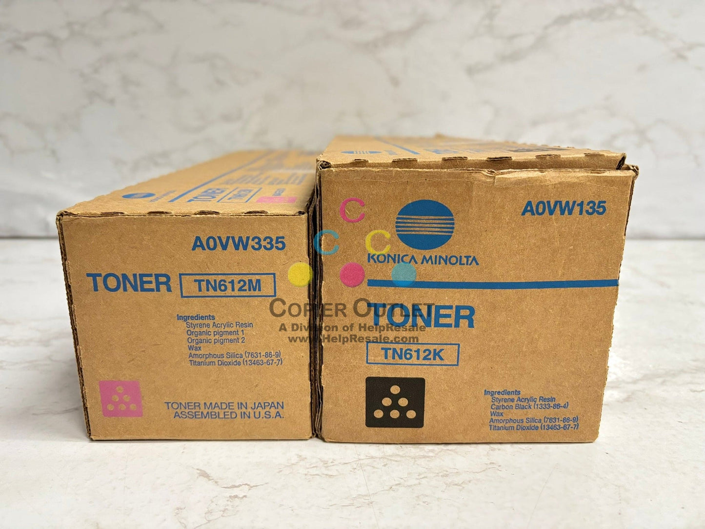 2 OEM Konica BH Pro C5501,C6501,C6501 Mag. & Black Toner TN612M, TN612K