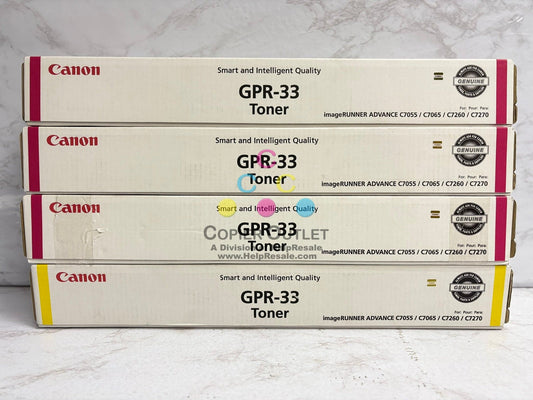 4 OEM Canon iRADVANCE C7055, C7055, C7260, C7270 GPR-33M & GPR-33Y Toners