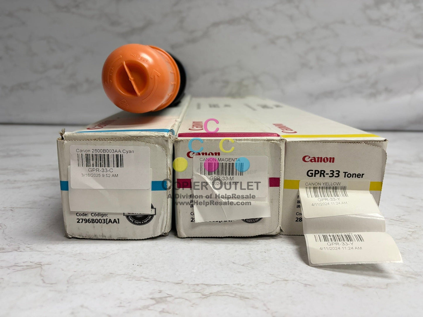 3 OEM Canon imageRUNNER ADV C7055,C7065,C7260,C7270 GPR-33 CMY Toner (Cyan Open)