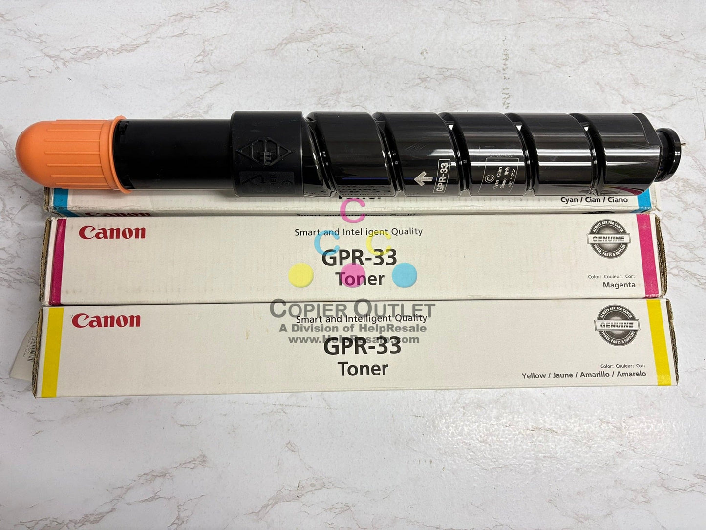 3 OEM Canon imageRUNNER ADV C7055,C7065,C7260,C7270 GPR-33 CMY Toner (Cyan Open)