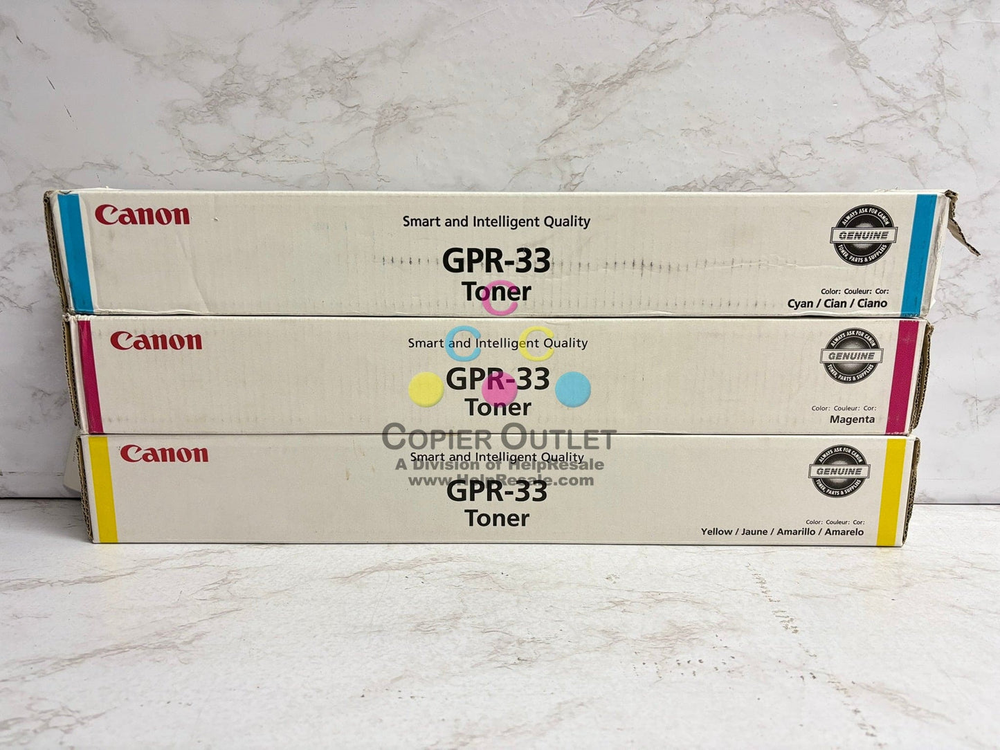 3 OEM Canon imageRUNNER ADV C7055,C7065,C7260,C7270 GPR-33 CMY Toner (Cyan Open)