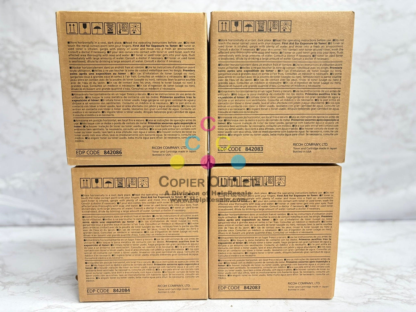 4 Genuine Ricoh MP C6502SP,C8002SP C8002 CYKK Toner Cartridges 842086,84,83