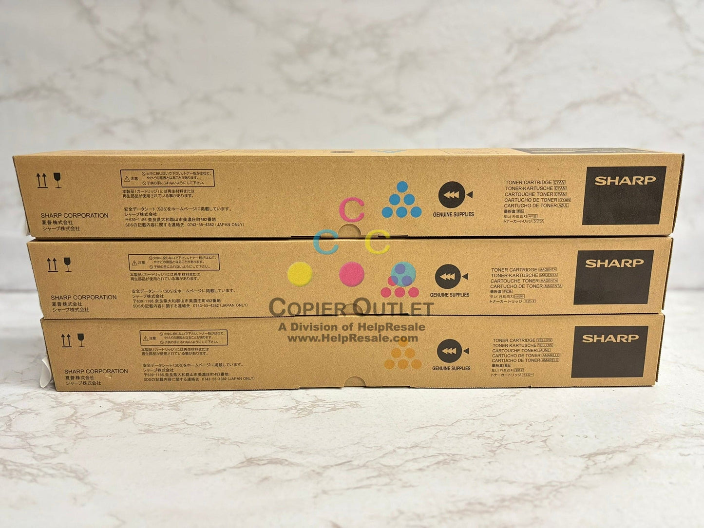 3 OEM Sharp BP-50C26,50C31,50C36,50C45,50C55,50C65,70C31 BP-NT70 CMY Toners