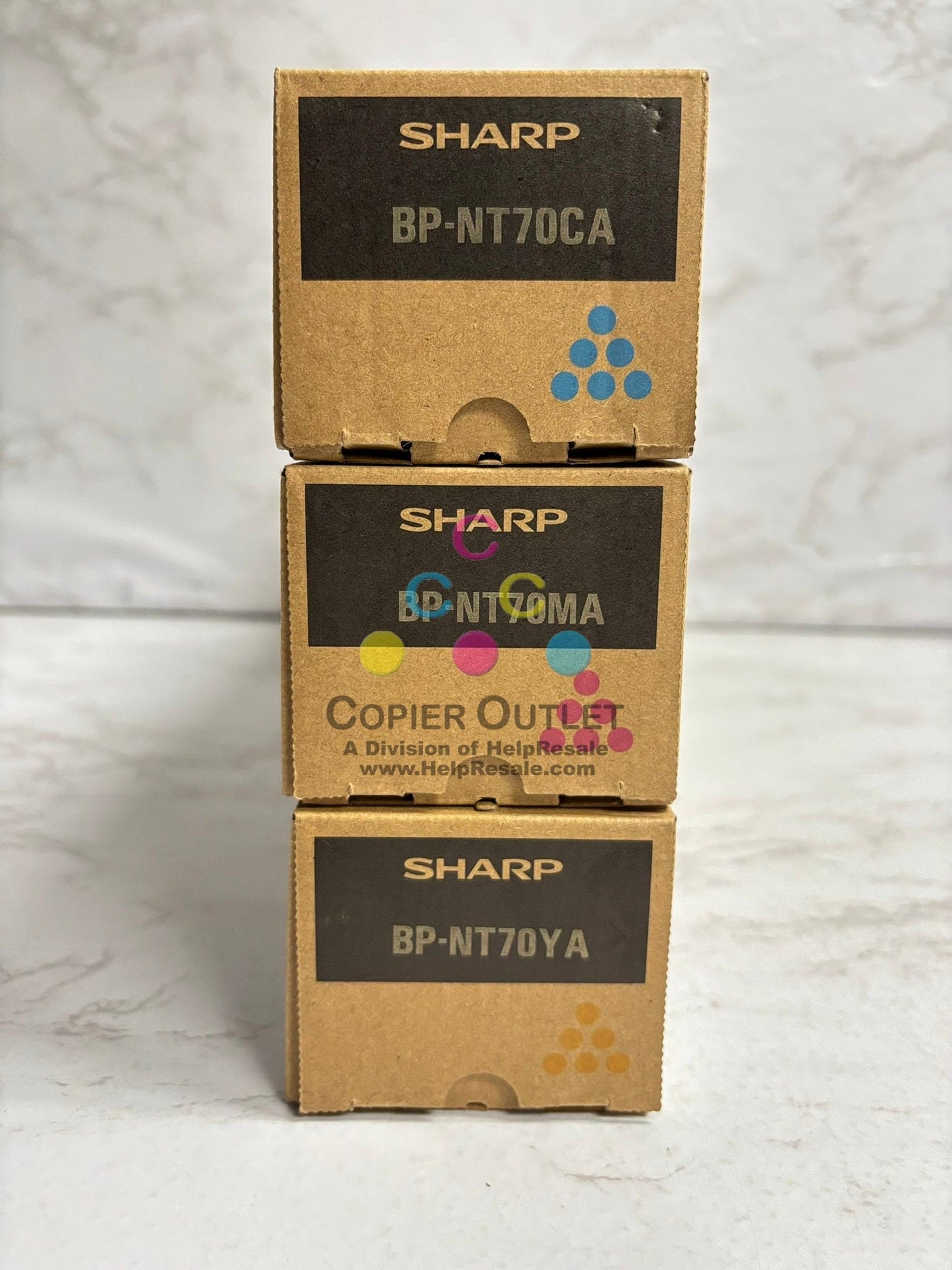 3 OEM Sharp BP-50C26,50C31,50C36,50C45,50C55,50C65,70C31 BP-NT70 CMY Toners