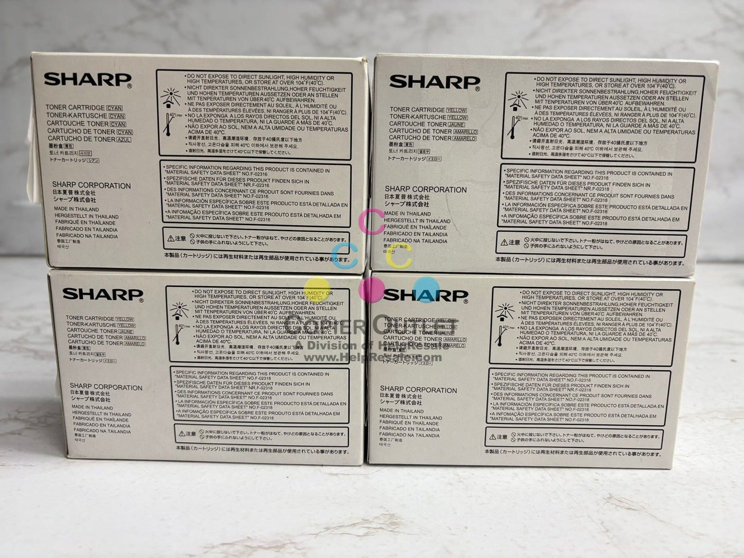 4 OEM Sharp MX-C250,MX-C300P,MX-301W,,MX-C304W MX-C30NT CYYY Toners