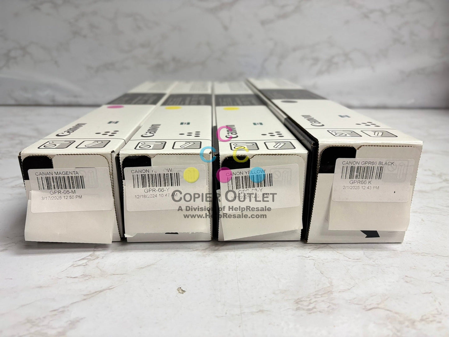 4 OEM Canon iR C3926,C3930,C3935,C3326 GPR66, GPR-66 MYYK Toners ( No Cyan)
