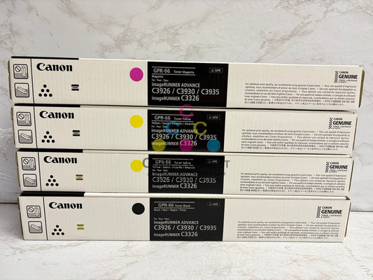 4 OEM Canon iR C3926,C3930,C3935,C3326 GPR66, GPR-66 MYYK Toners ( No Cyan)