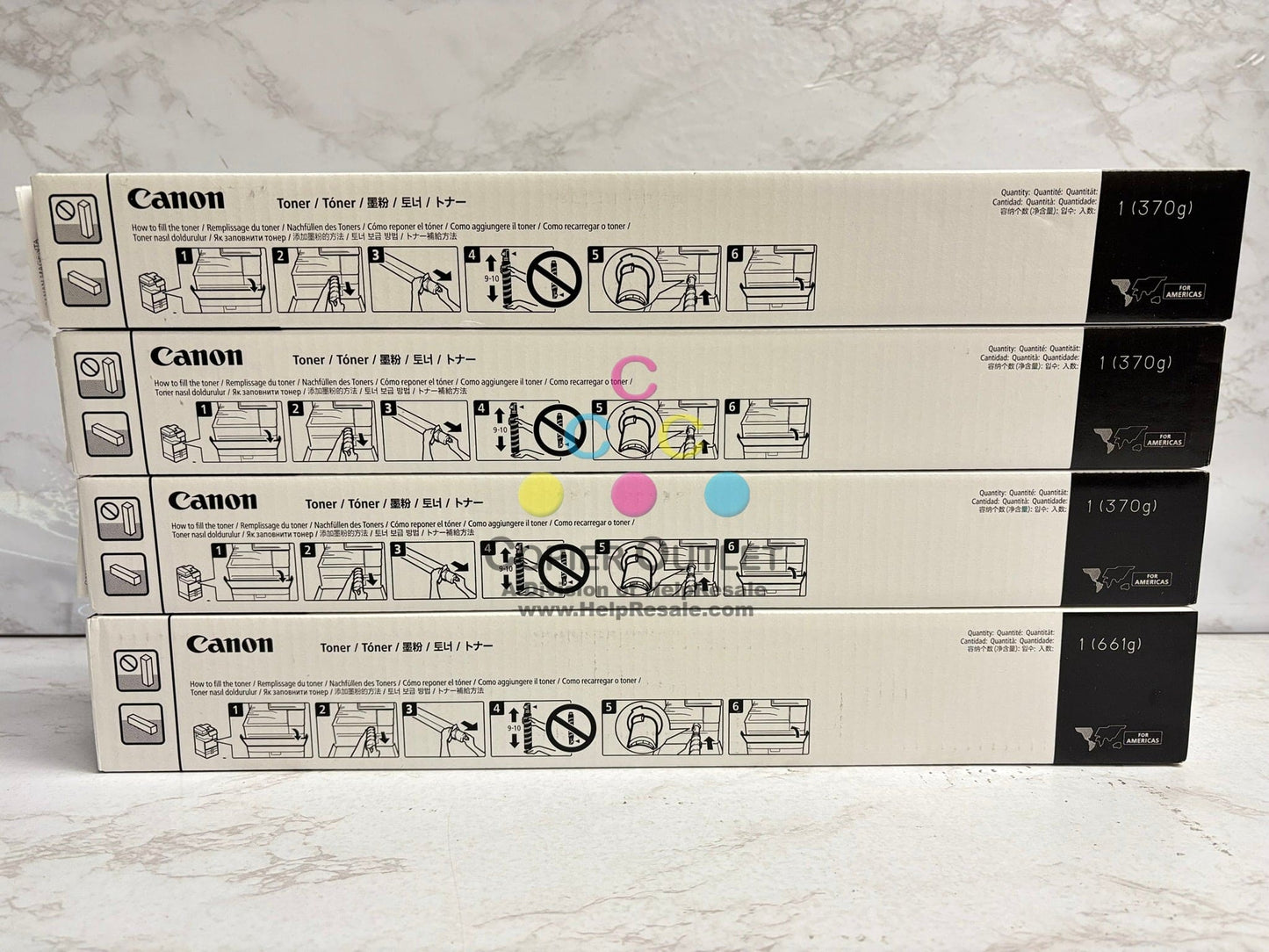 4 OEM Canon iR C3926,C3930,C3935,C3326 GPR66, GPR-66 MYYK Toners ( No Cyan)