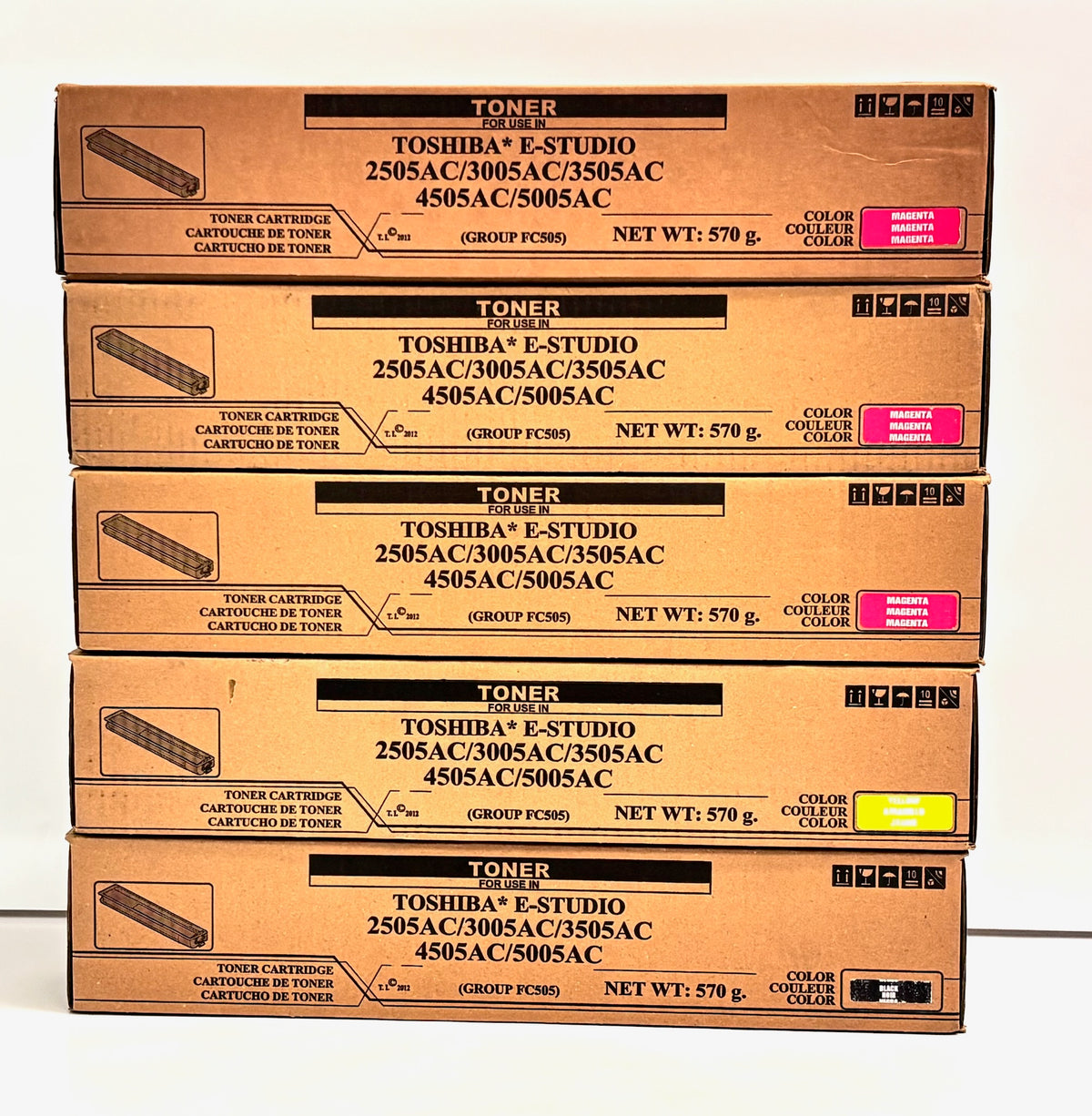 5 Compatible with Toshiba 3005AC/3505AC/4505AC/5005AC MMMYK Toners TFC505U