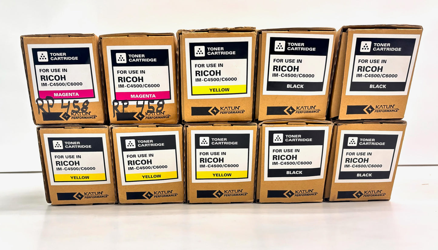 10 Compatible With Katun IMC4500/C6000 Magenta,Yellow,Black Toners