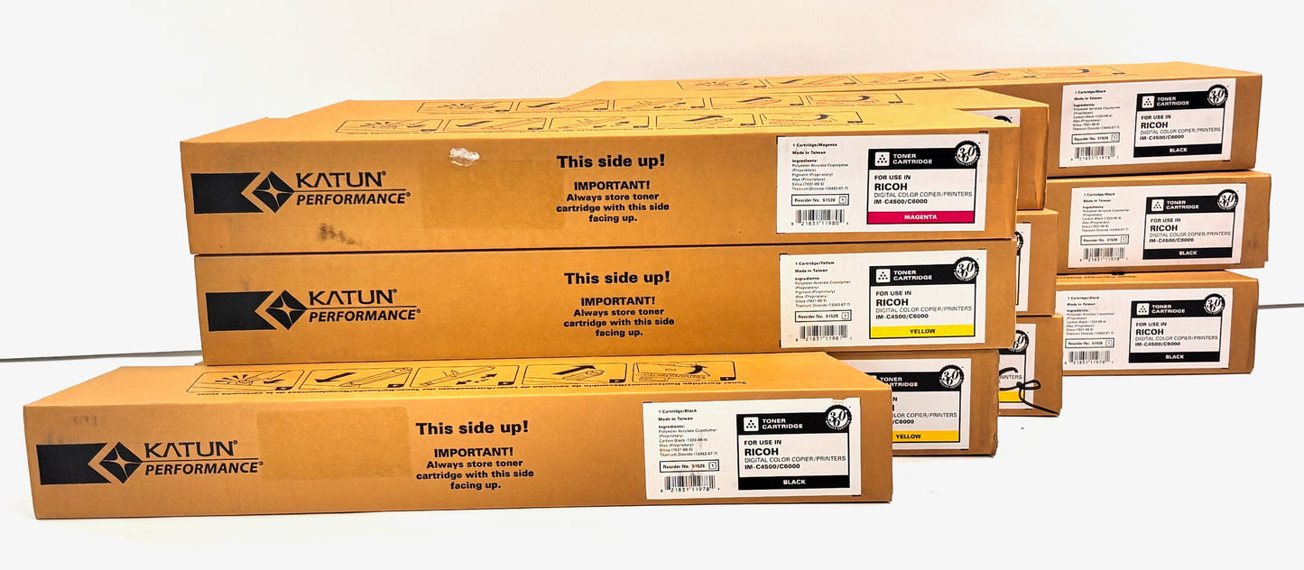 10 Compatible With Katun IMC4500/C6000 Magenta,Yellow,Black Toners