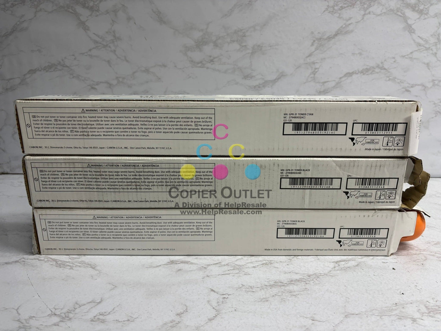 3 Genuine Canon iR ADV C5030,C5035,C5235,C5240 GPR31, GPR-31 CKK Toners